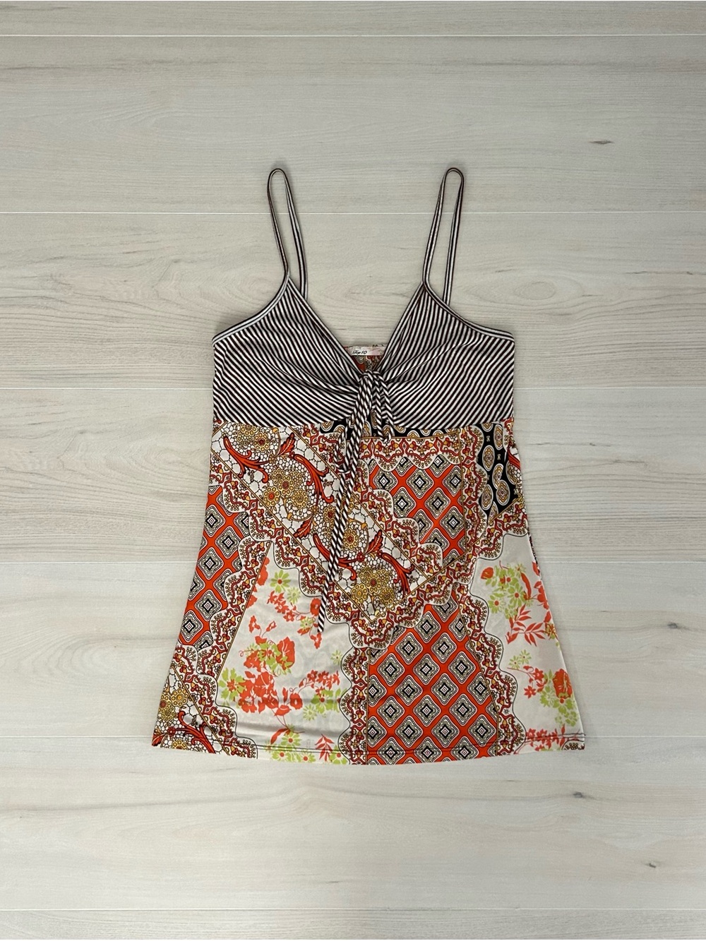 y2k top ten tie front tank